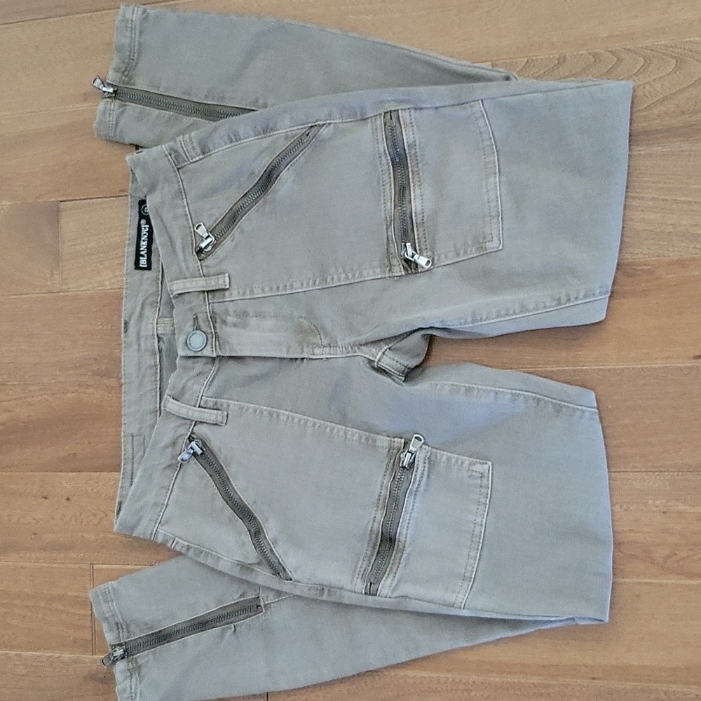Blank‎ NYC skinny jeans in gray green with zipper hardware 25 - Picture 2 of 8